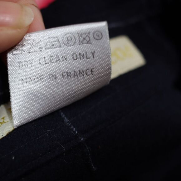 Mr & Mrs MacLeod Vintage Navy Blue Windowpane Plaid Maxi Dress Wool Cashmere - Picture 14 of 15